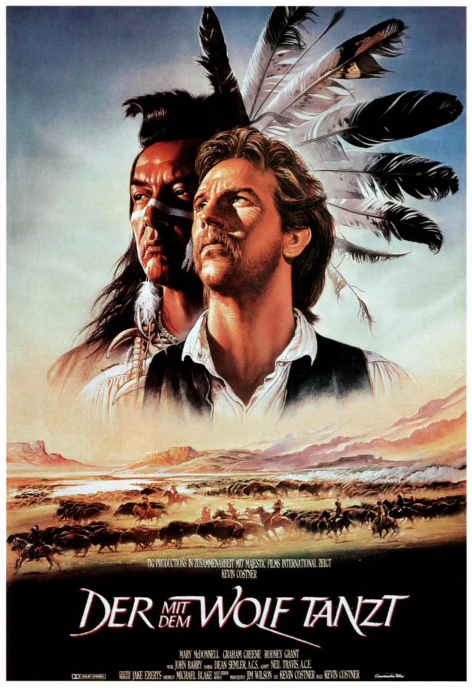«Танцующий с волками» (1990, немецкий постер)