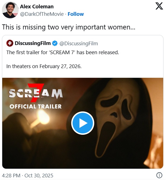 «Потеря двух очень важных женщин…» — пишет пользователь Alex Coleman, имея в виду увольнение Мелиссы Барреры и уход Дженны Ортеги.