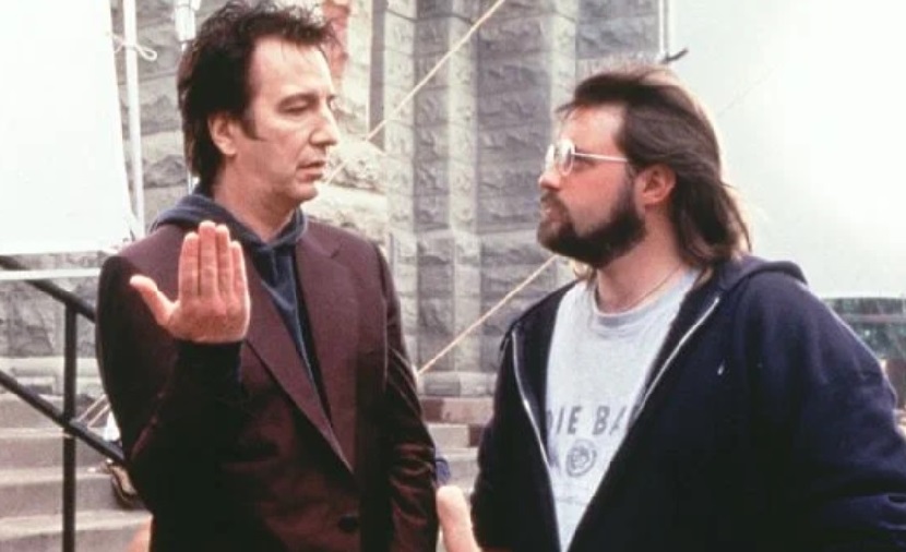 Алан Рикман и Кевин Смит на съёмках «Догмы»